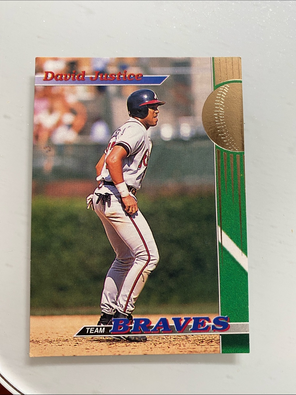 Topps 1993 Atlanta Braves David Justice Baseball Card